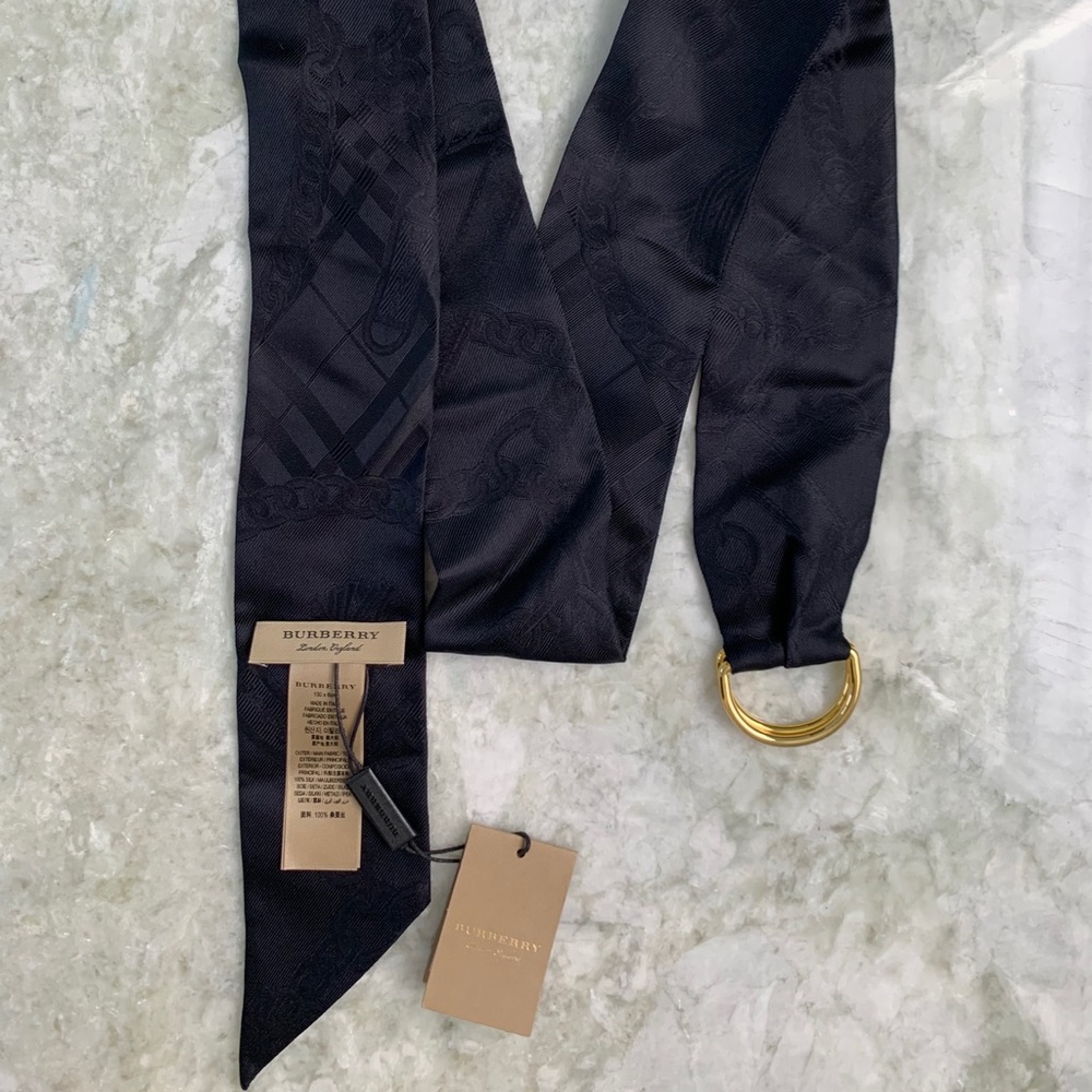 Burberry silk ribbon belt (black)